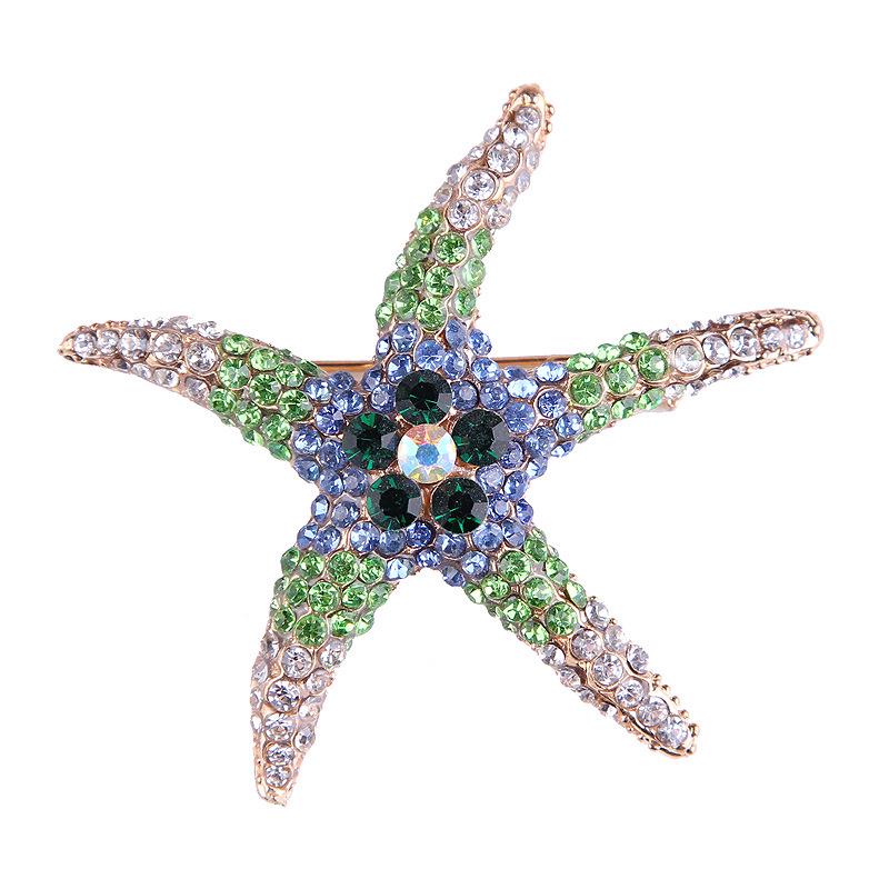 Broche Étoile de Mer Diamant Alliage Écologique: Accessoire de mode polyvalent pour femmes