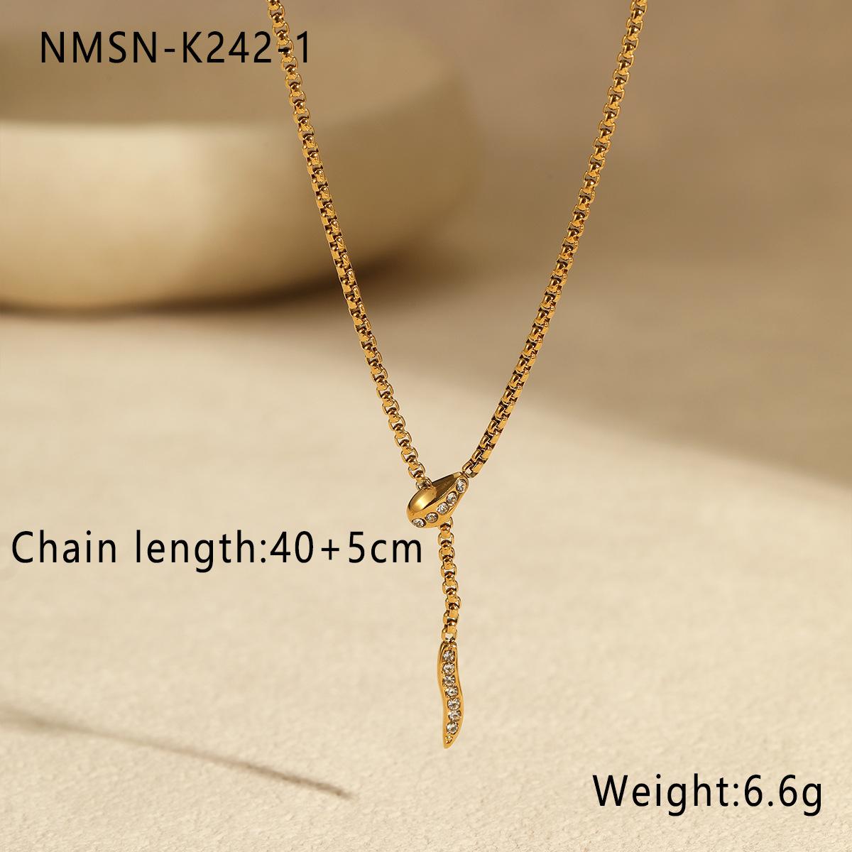 GEMCHIC Women s Stainless Steel Snake Chain Necklace with Cubic Zirconia, Fashion Minimalist Choker, Trending Design for Women