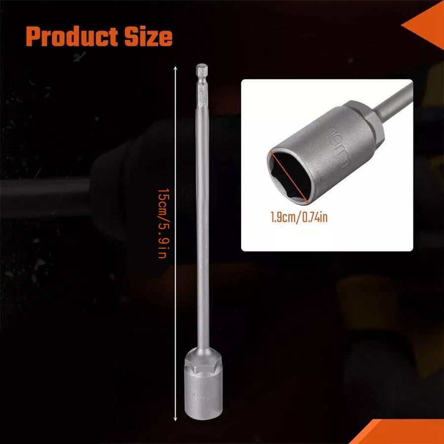 1 Stück 15cm Stützfuß Wohnwagen Kurbel Bohrerverlängerung Steckschlüssel 19mm Adapter Wohnmobil Zubehör