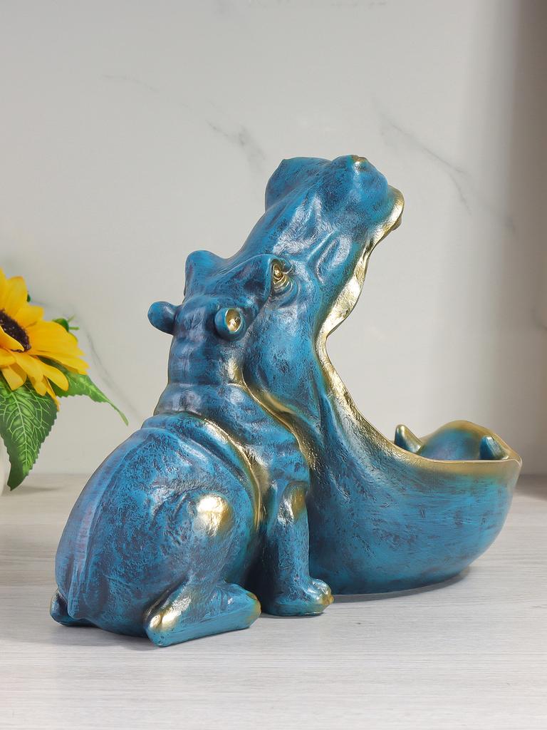 Creative Hippo Craft Ornament Modern Home Decor Artwork Entryway Key Storage Decoration Piece