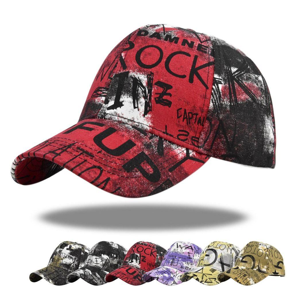 Casquette de baseball ajustable à visière avec imprimé graffiti, unisexe, style hip-hop, pour sports de plein air