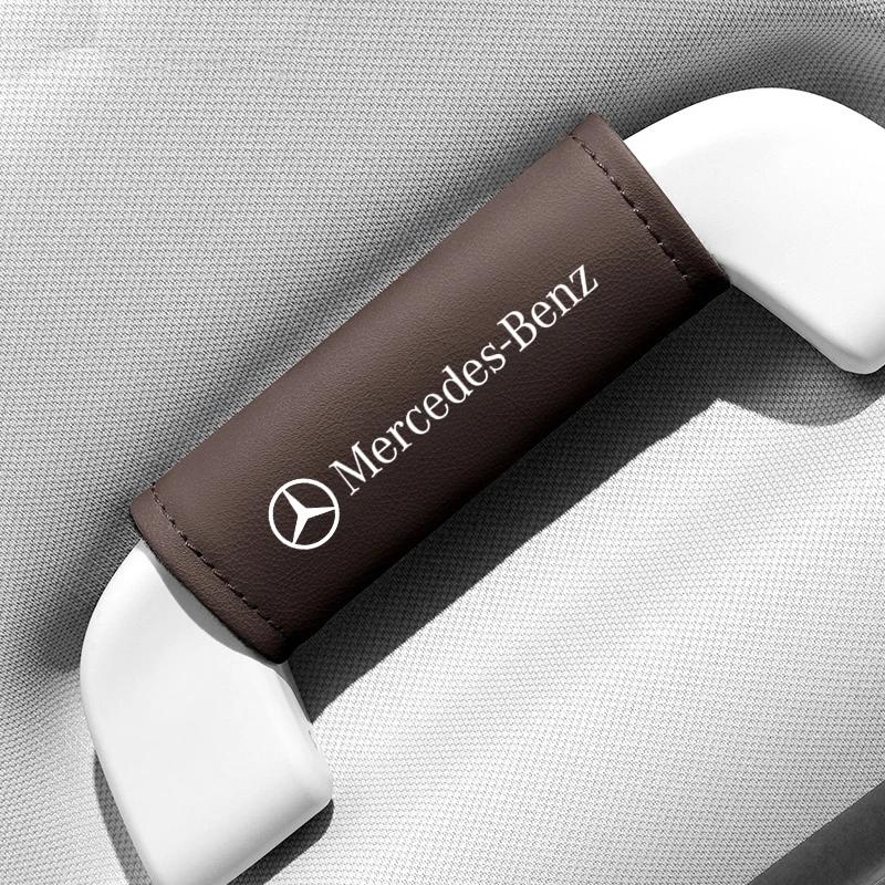 

GLC GLB Leather Car Roof Handle Plush Pull Cover Protector For Mercedes benz GLK GLA w204 W251 W463 W176 Auto Interior Accessor