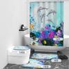 Underwater World 3D Digital Printing Shower Curtain Four-Piece Shower Curtain Bathroom Curtain