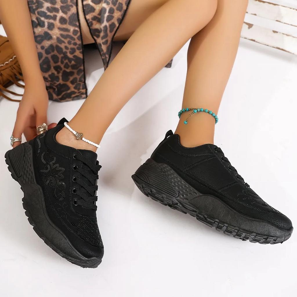 Fashionable New Comfortable Mesh Casual Women'S Shoes Spring And Autumn Round Toe Elegant Breathable Lace Up Sports Shoes