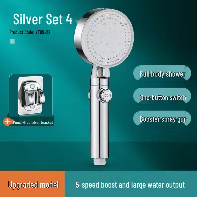 Pressurized Rain Shower Head Set for Household Bathroom with Water Heater Compatibility