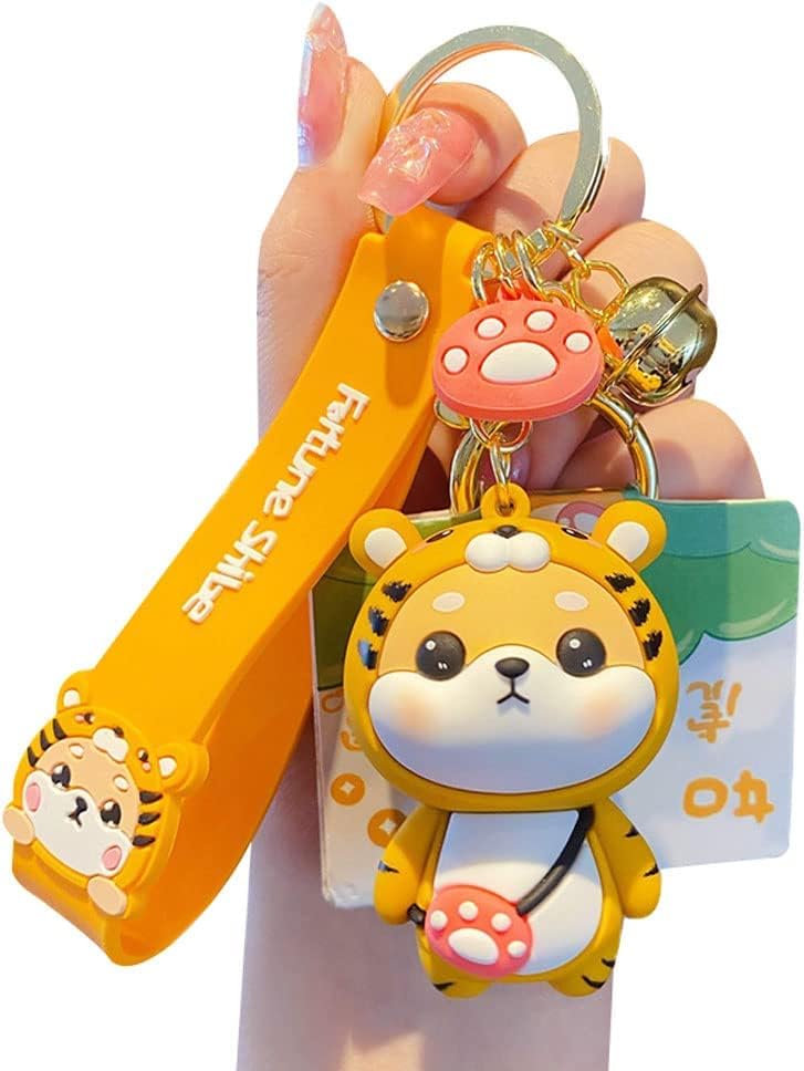 

AIXUAN Cute Idea Chinese Zodiac Motif Lucky Animal Shiba Inu Pendant Keychain Key Ring