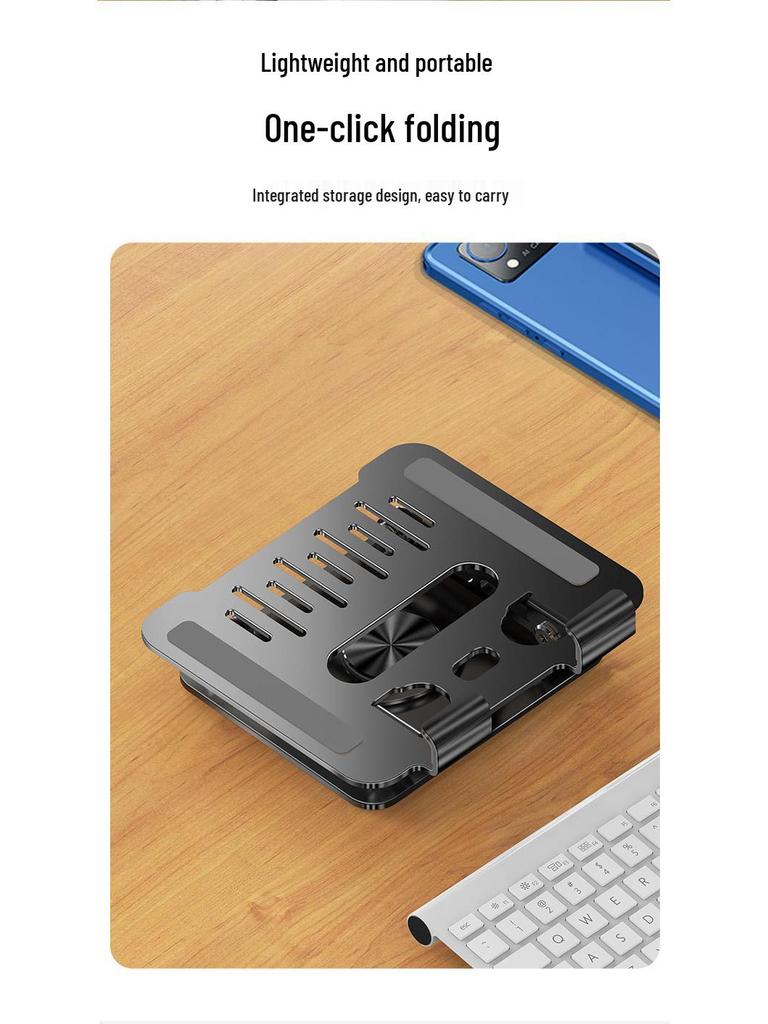 Foldable Adjustable Carbon Steel Desktop Stand for Tablets and Phones