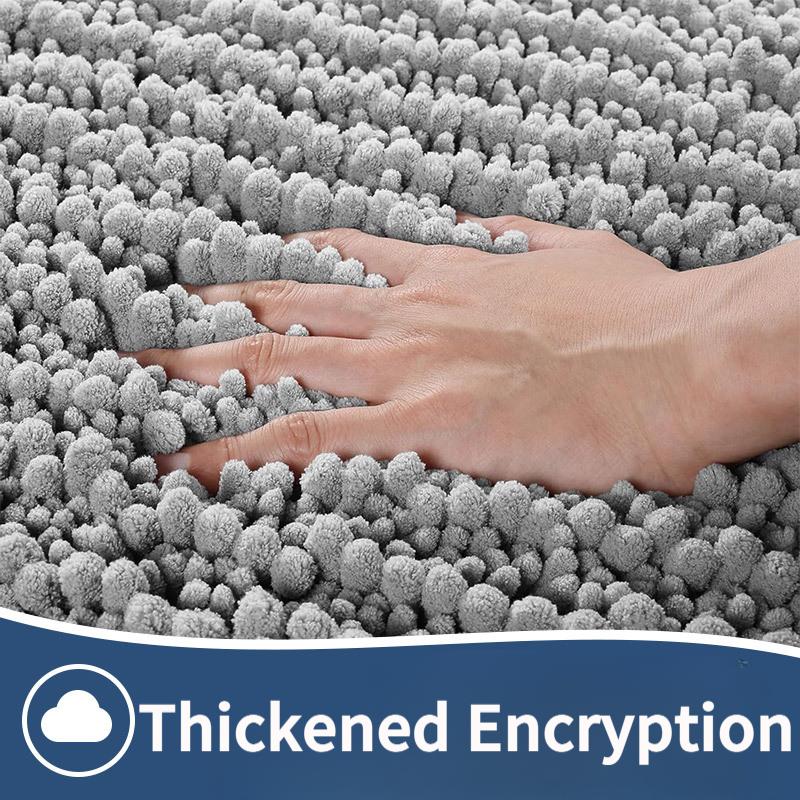 Coarse Chenille Bath Mat Entrance Mat Bathroom Water Absorbent Non-Slip Foot Mat Entryway Thickened Carpet