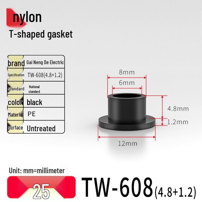 T-förmiger Nylon-Kunststoff-Dichtungsring und Schraubwellenhülse (Für dich: M2-M35)