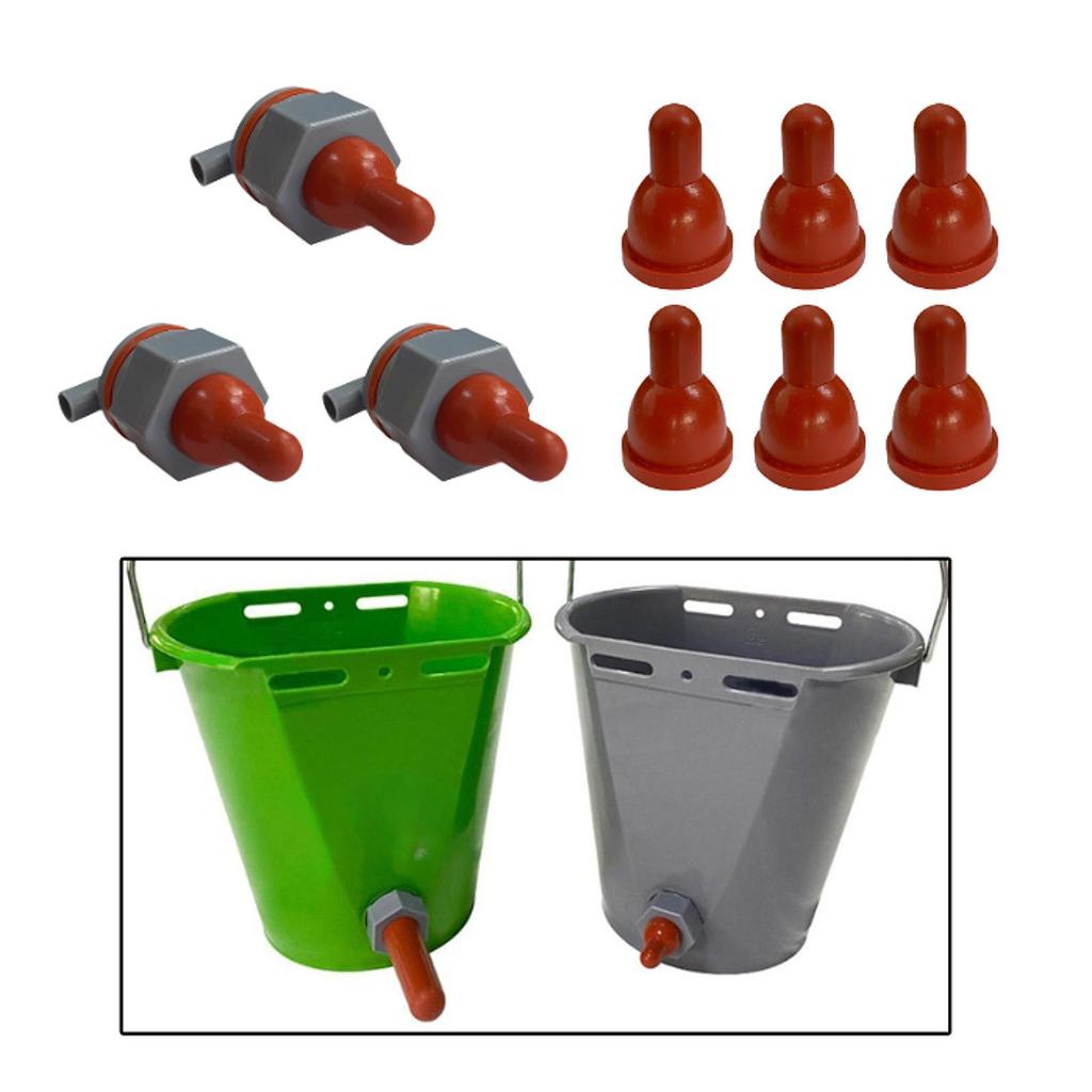 Baby Goat Nipples with Leakproof Dome Replacement Lamb Teat Feeders Soft Rubber Pacifiers for Piglet Dog Lambs Sheep Puppy