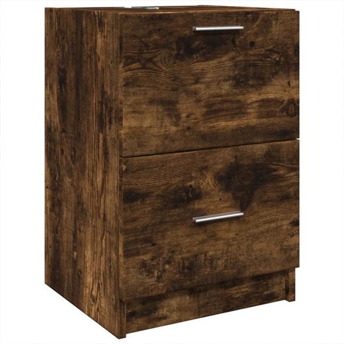 VidaXL Meuble d'évier chêne fumé 40x37x59 cm bois d'ingénierie, armoire de salle de bain, armoire de rangement salle de 848105