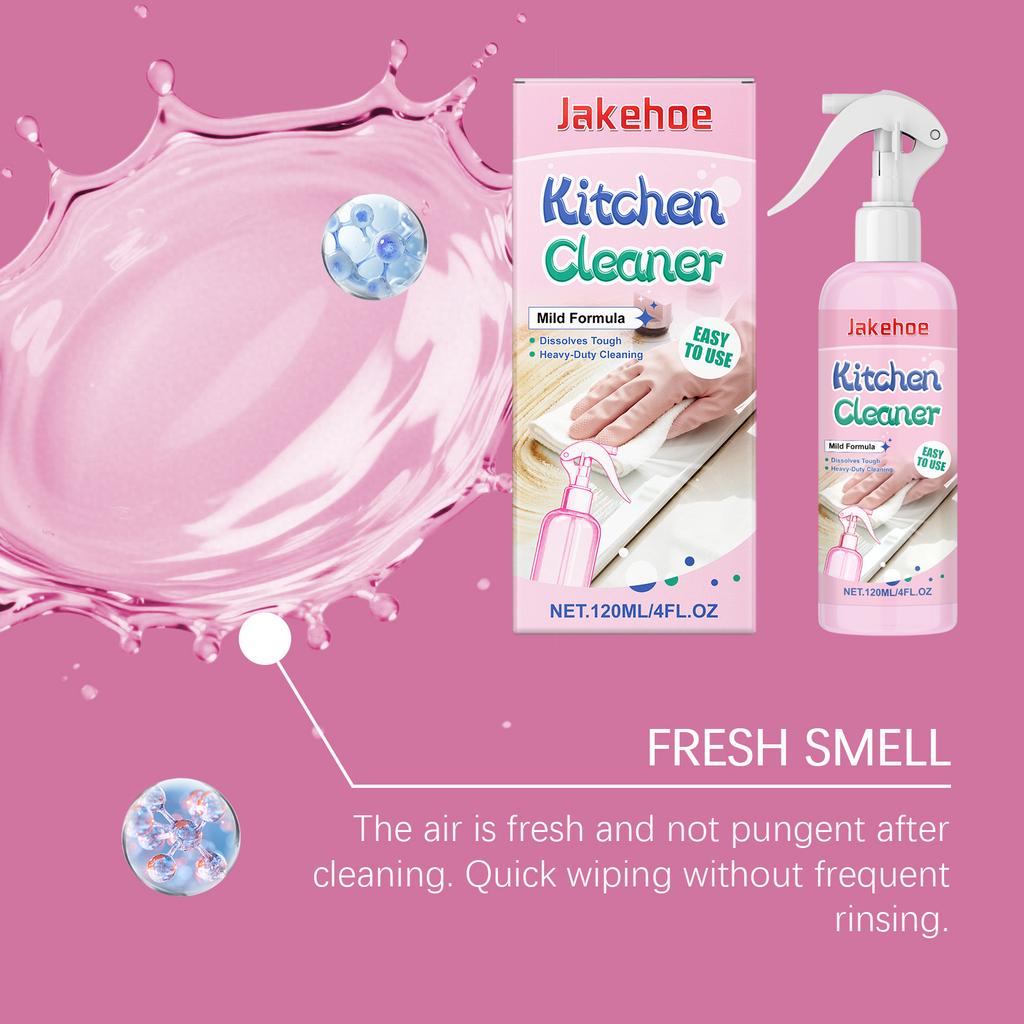 Kitchen Cleaner Spray Degreaser for Stove Hood Grease Removal Heavy Duty Cutting Oil Stain Cleaner Safe on Cookware Utensils