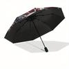 Viking Skull with Ravens and Wolves Circle StickerUmbrella, Portable 3-Fold Compact Umbrella,Christmas Gift ES626