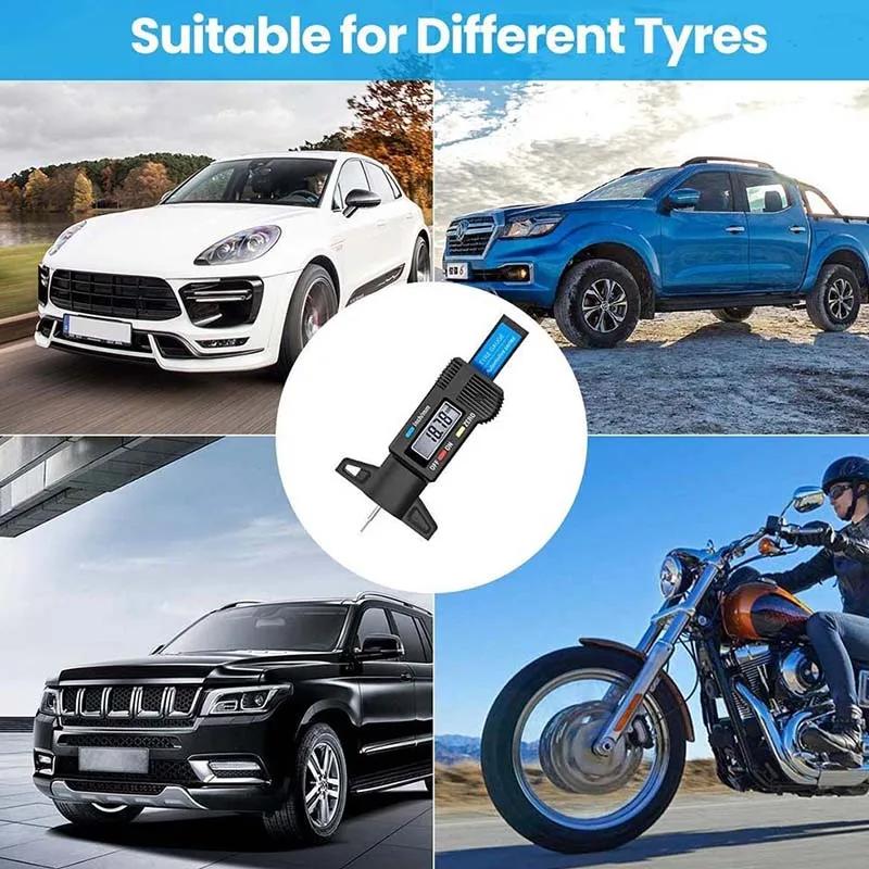 Digital Car Tyre Tire Tread Depth Gauge Motorcycle Car Tire LCD Tire Tread Gauge Auto Measurer Tool Caliper Repair Tools