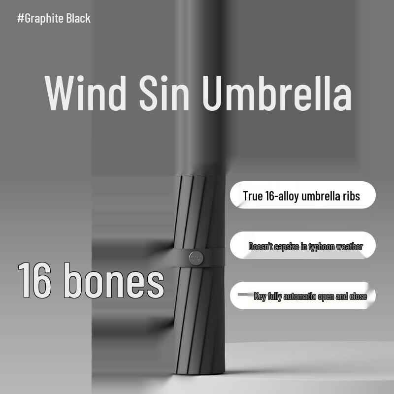 ZUODU 16-Rib Automatic Folding Umbrella