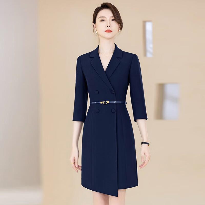 Damen Navyblau Professionelles Anzugkleid