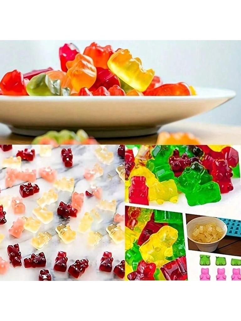 1pc 50 Grids Gummy Bear Mold Silicone Cute With Dropper Candy Chocolate Fondant Moulds DIY Baking Decoration Tools