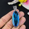 Blue Topaz Gemstone Handmade 925 Sterling Silver Jewelry Pendant 2.48" KG-97