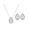 Crystal Rhinestone Water Drop Necklace and Earring Set , Fashion Jewelry for Women , Party Daily Wear , 2 or 3 Piece Set