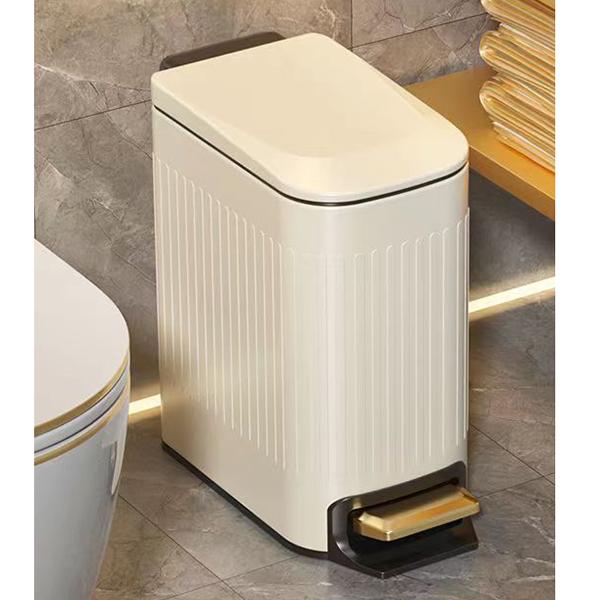 

WTEMPO мусорный бак из нержавеющей стали, домашний мусорный бак для ванной комнаты, кухни, гостиной, большой емкости, умный мусорный бак 6.8L бежевый