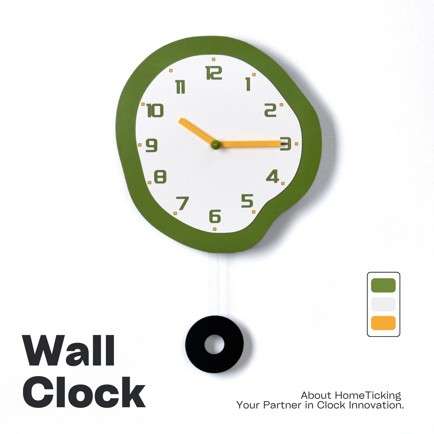 

Creative Texture Small Fresh Art Decoration Wall Clock Home Living Room White Wall Minimalist Soft Decoration Clock Mute Without Punching SC4-25-D with swing