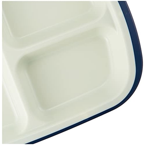 Square lunch plate with lid, navy blue