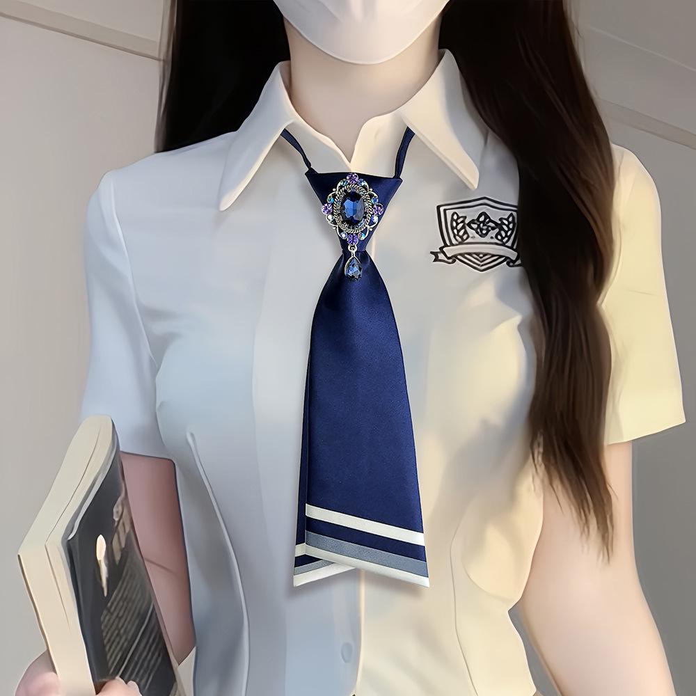 Unisex Japanese & Korean Academy Style No-Tie Uniform Collar Ornament - Fashion Tie for JK Girl Shirts