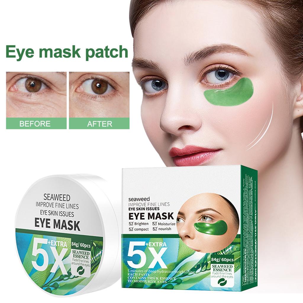 Feuchtigkeitsspendende Augenklappe, Augenpads, 60 Stück, Augenpads, 24 K Kollagen-Augenmaske, feuchtigkeitsspendend, entfernt Augenringe, reduziert feine Linien und Fältchen, 10 ml