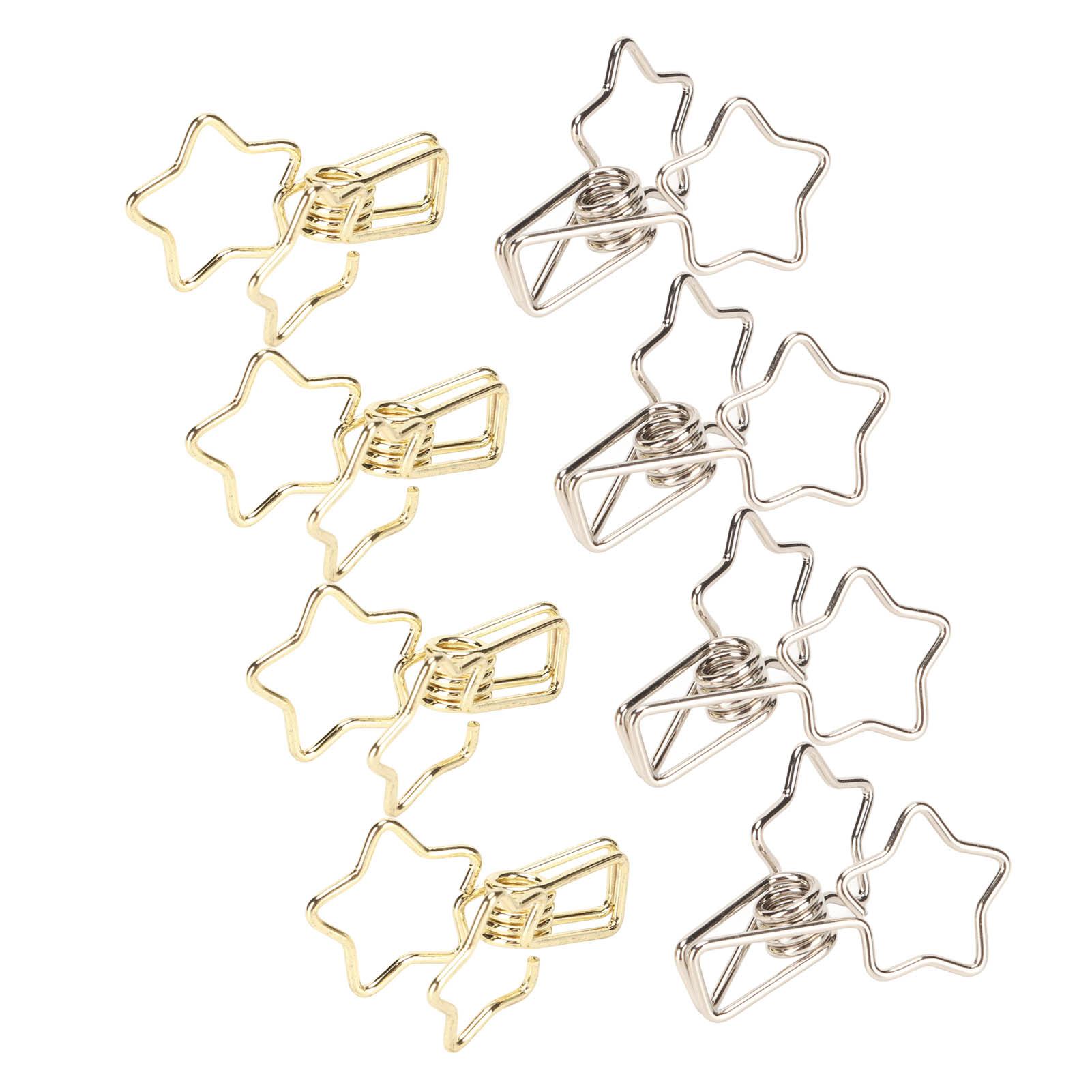 

100 шт. Милые скрепки для папок Мультяшные в форме звезды Золотистые Серебристые Зажимы для бумаги для дома школы офиса файла