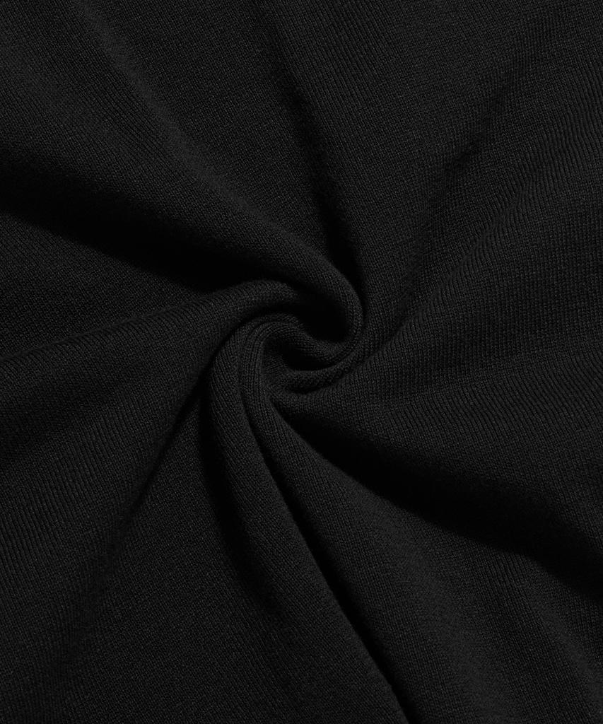 Ledeutoneido Retro Knitted Polo Shirt Black
