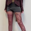 Women Vintage Fishnet Mesh Pantyhose Stockings Japanese Aesthetic Hollowout  Argyle Floral Heart Pattern Tights Leggings