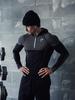 GYMSHARK Men's Onyx High Stretch Long Sleeve Hooded Fitness T-shirt