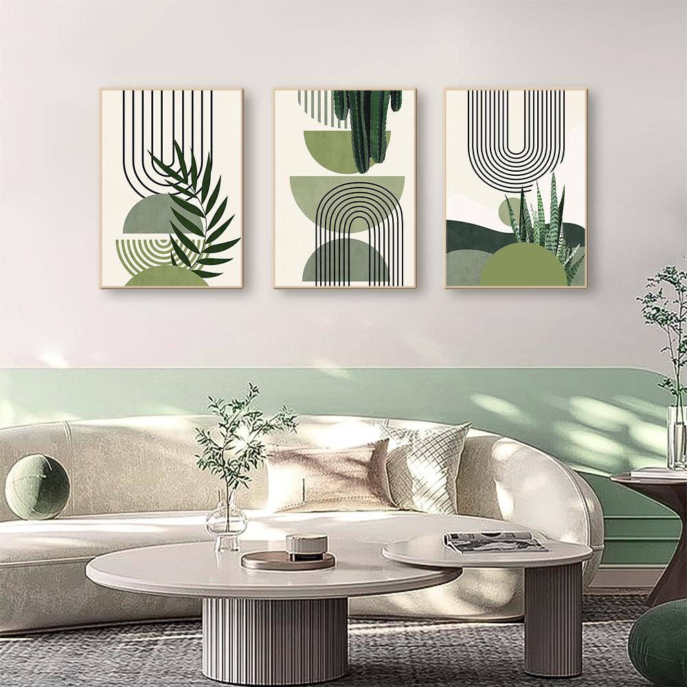Grüne Abstrakte Linien Leinwanddruck Modernes Einfaches Poster Bild Wand Heimdekoration Malerei für Wohnzimmer Schlafzimmer