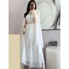 Mode Weiß Lang Kleid Damen Ärmellos High-End Vintage Elegant Partykleider Vestidos Kleidung
