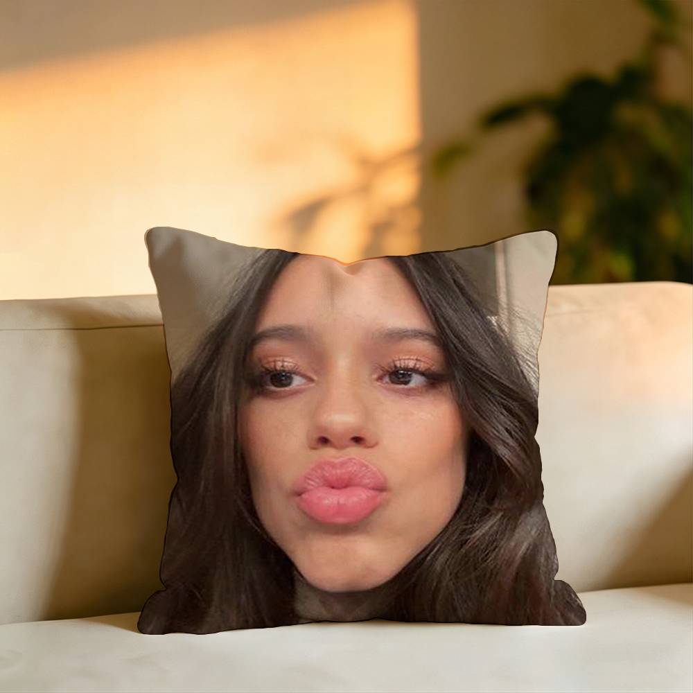 Popular Actor JJenna OOrtega Square DoubleSided printed Pillow Case Bedroom Bedside Pillow Sofa Cushion Cover