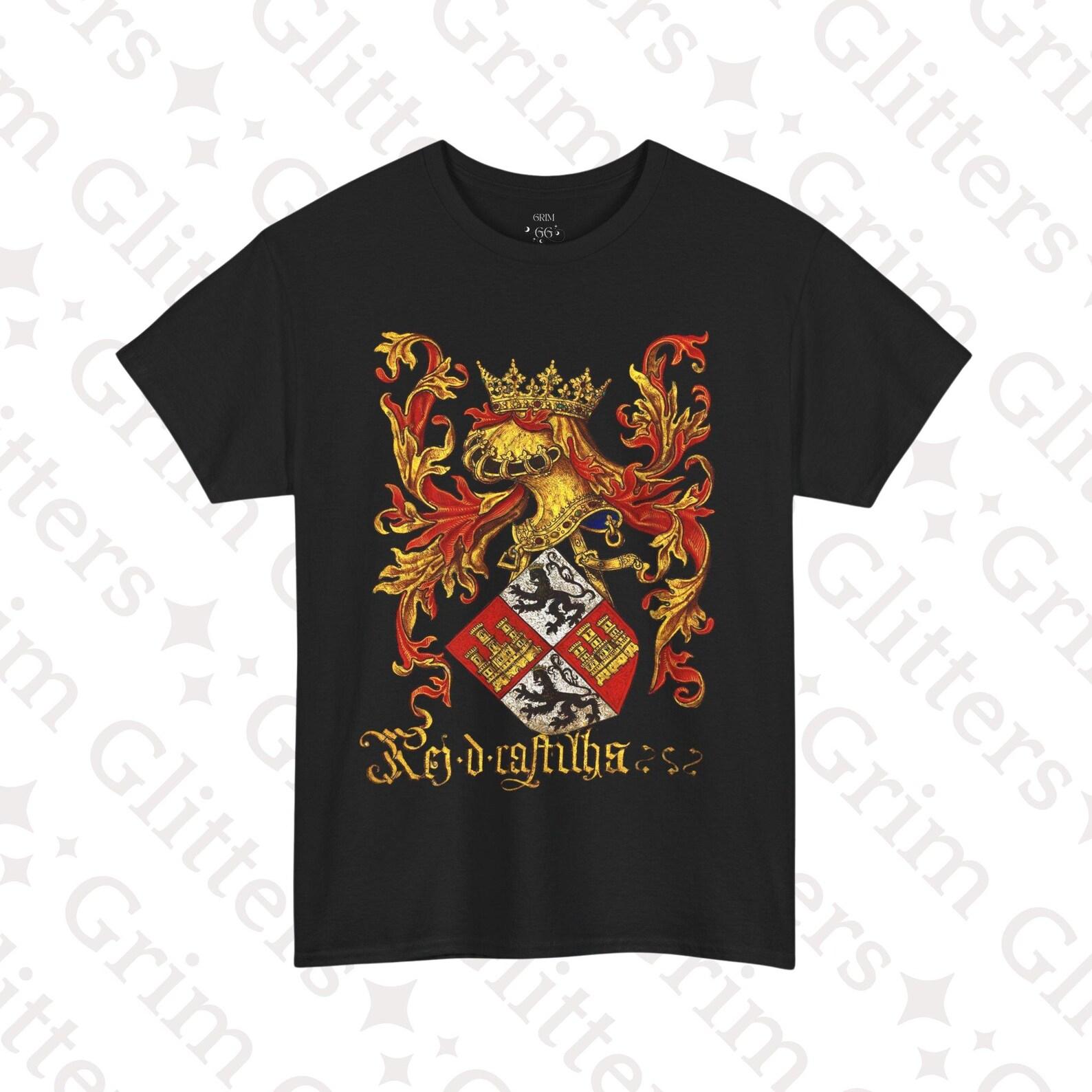 King of Castile T-Shirt: Medieval Heraldry, Royal Arms - Historic Spain 3XL
