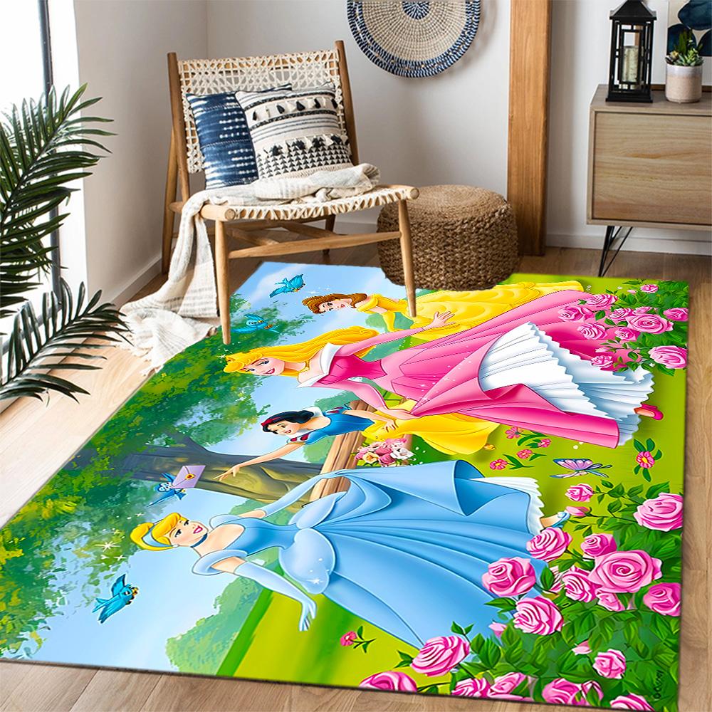 Disneyland Celebration Night Disney Cartoon Theme Anti-Slip Rug - Polyester, Home Decor, Suitable for Bedrooms, Living Rooms, Doorways, and Studios