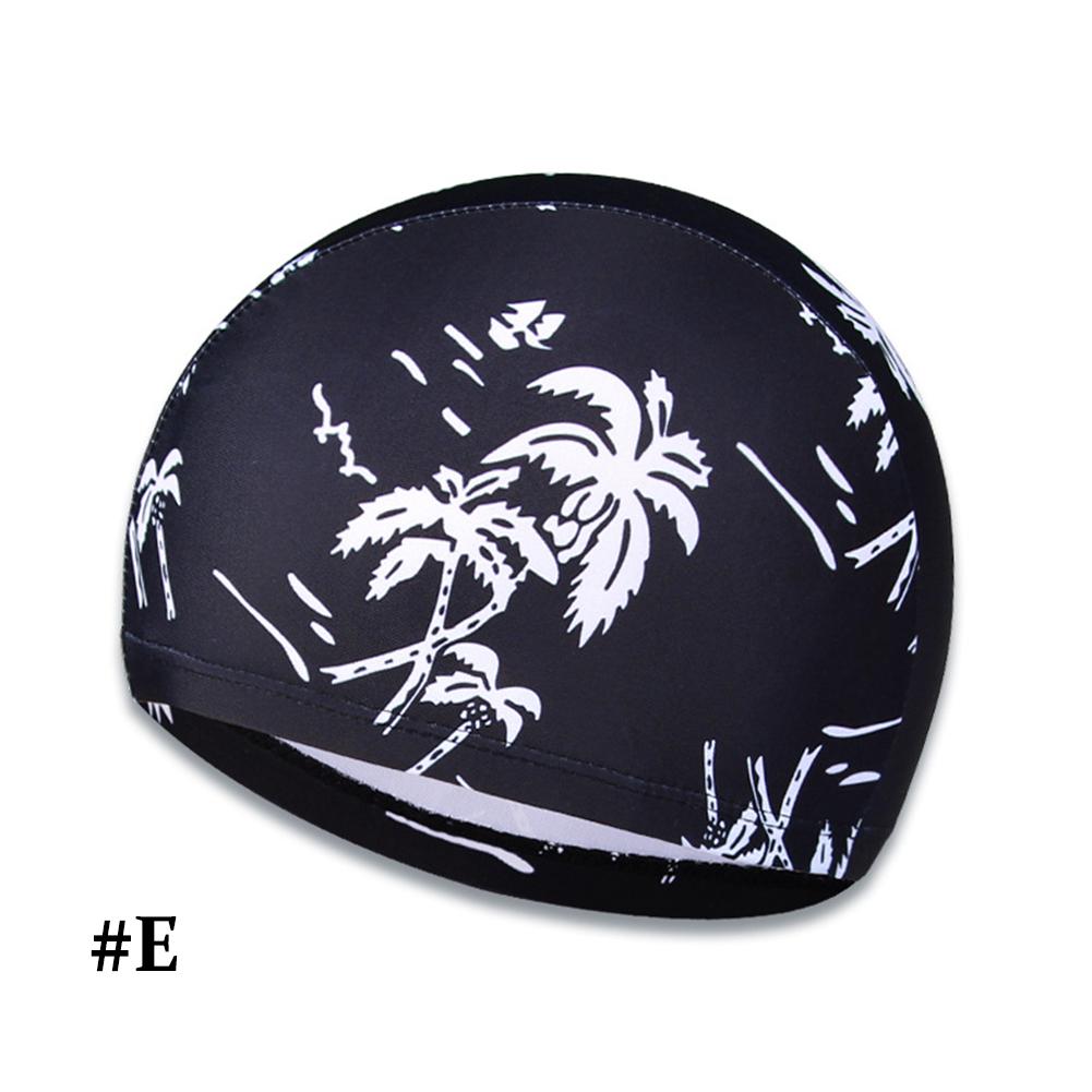 Adults Leaf Print Swimming Cap Ear Protection Non Slip Summer Pool Beach Swim Hat