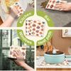 6PCS Cleaning Dishcloths Reusable Kitchen Dish Towels Vintage Fig Fruits Pattern Dishcloth Absorbent Lint Free Cloth Washable Duster Rags Tea Towels