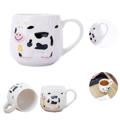 Keramik Niedliche Kuh Milchkuh Becher Kaffee Tee Milch Tassen mit Henkel 414ml Trinkgeschirr Schöne Geschenke Tier Cartoon Frühstück Flasche