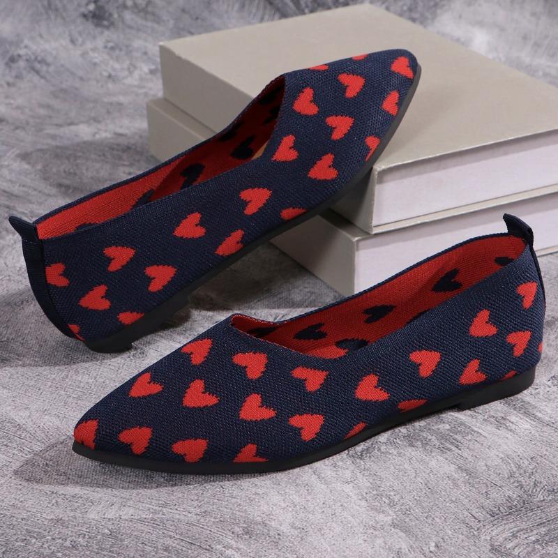 Fashion Women Flats Shoes 2025 Spring New Knit Breathable Loafers Square Beautiful Princess Sneakers Rubber Sole Comfortable Flats Shoes