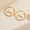 Gold Earrings Wholesale European and American Jewelry Accessories New Niche Light Luxury High-end Plain Ring Love Earrings Women