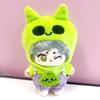 Kigurumi Cap, Shirt, and Overalls Set [Alien] for 10cm Plush Toy, Kigurumi Accessories, Otaku Activities, Doll Mascot, Kpopdoll Costume [Used]