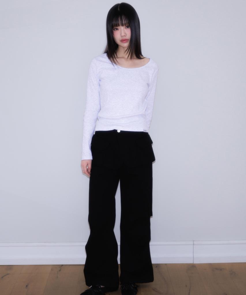 ROSEFRANTZ Essential Rose Label Long Sleeve [White Melange]