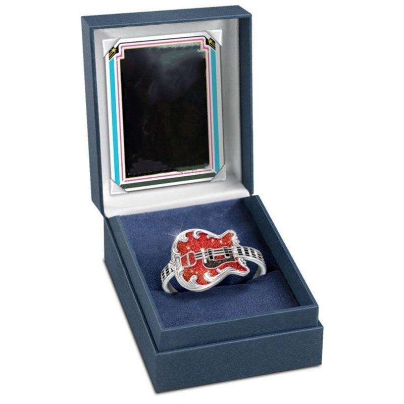 Jewelry Red Oil Drip Craft Guitar Ring New Ring Item