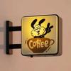Creative Atmosphere Coffee Corner Light Sign Retro Style Soft Light Glowing Fridge Magnet Decoration Magnetic