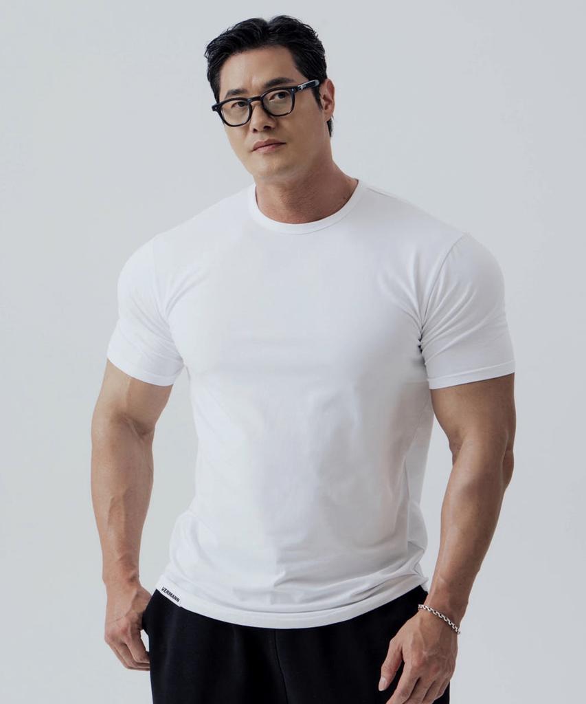 Beleumaneopaeleol High-Tension Plain Muscle Fit Short Sleeve T-Shirt 4 Colors