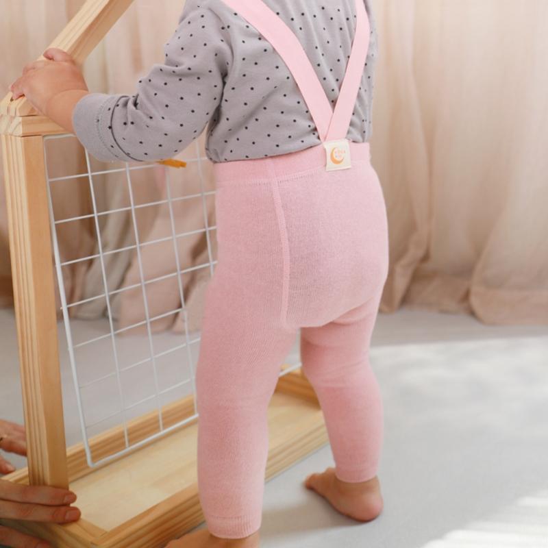 Toddler Leggings Knitted Combed Cotton Suspenders Pantyhose Baby Nine Pants Stretchy Tights Pants Breathable Stockings