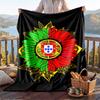Warm Flannel Blanket Portugal National Team Pattern, Lightweight Comfortable Throw Blanket for Bed Sofa Use