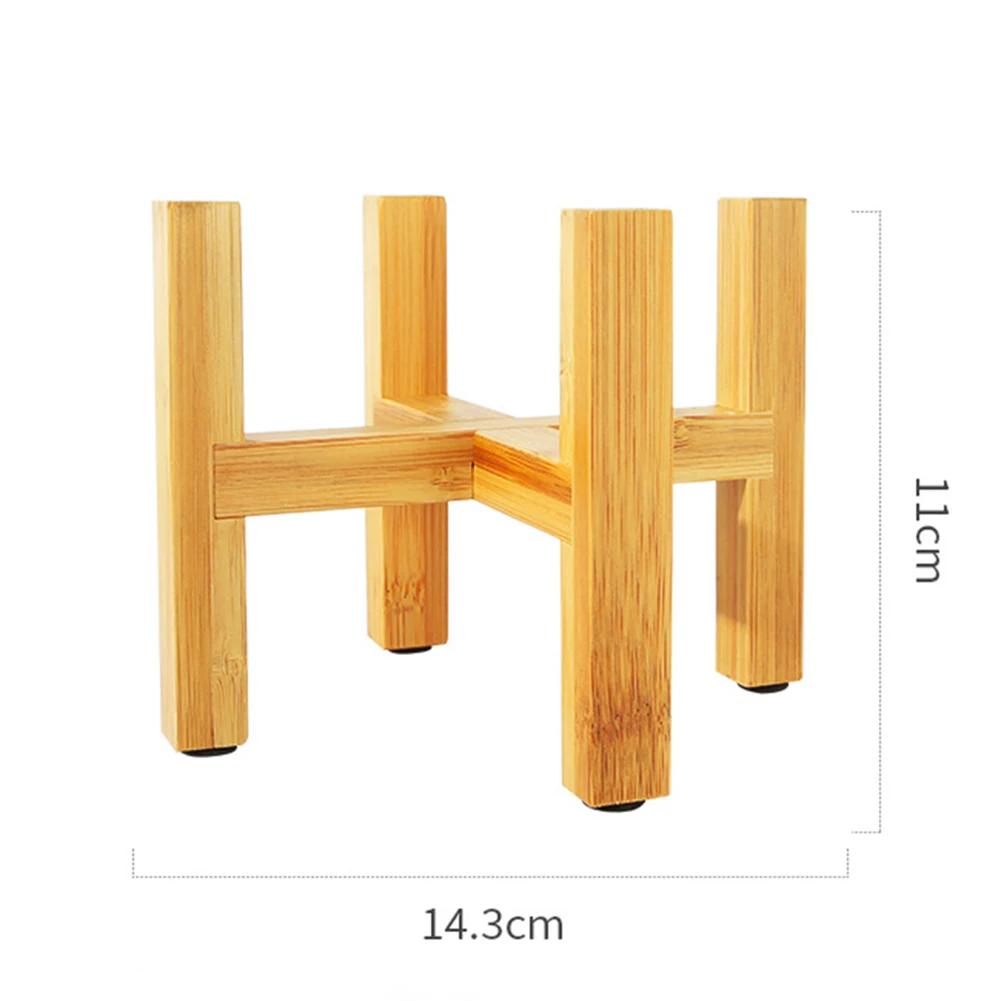 Nový přenosný bambusový stojan na květiny s jednou zátokou Mini držák na květináče Polička na květináče Polička na květináče se čtyřmi nohami